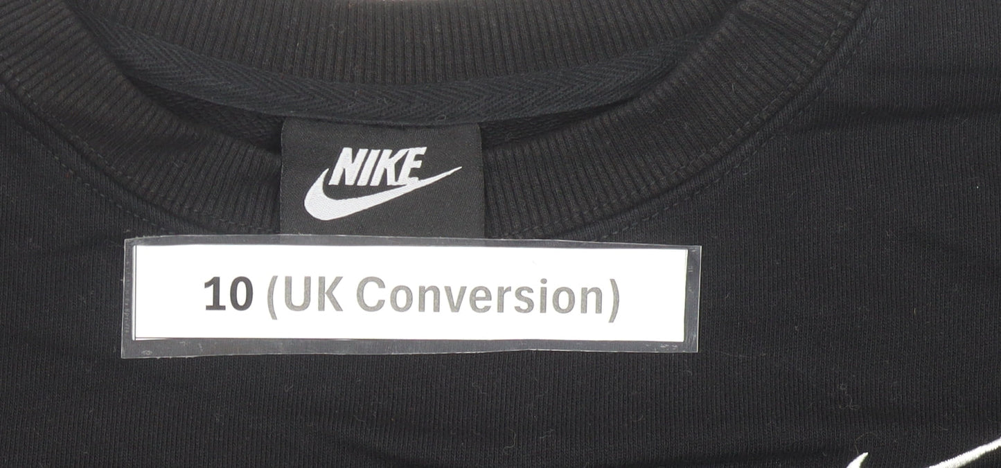 Nike Womens Black Crew Neck Pullover Sweatshirt Size 10