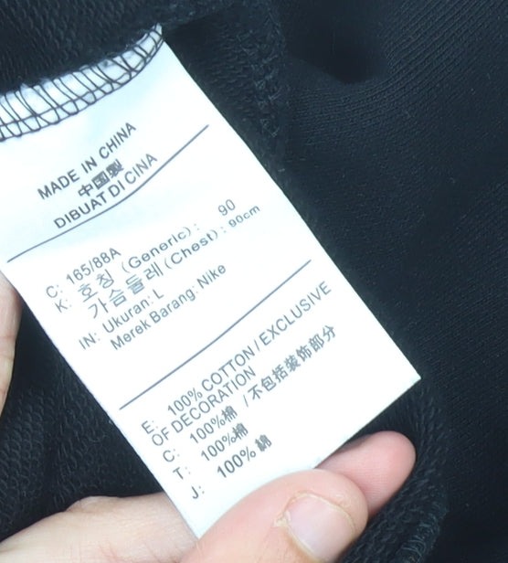 Nike Womens Black Crew Neck Pullover Sweatshirt Size 10