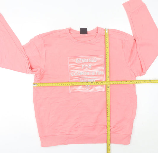 Skechers Womens Pink Sweatshirt Size 10 UK Cotton Pullover