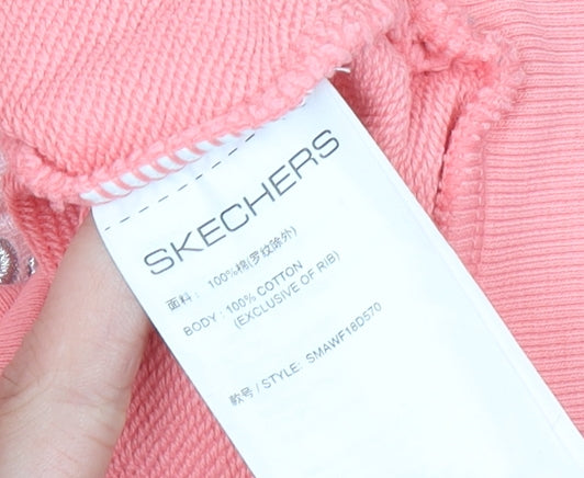 Skechers Womens Pink Sweatshirt Size 10 UK Cotton Pullover