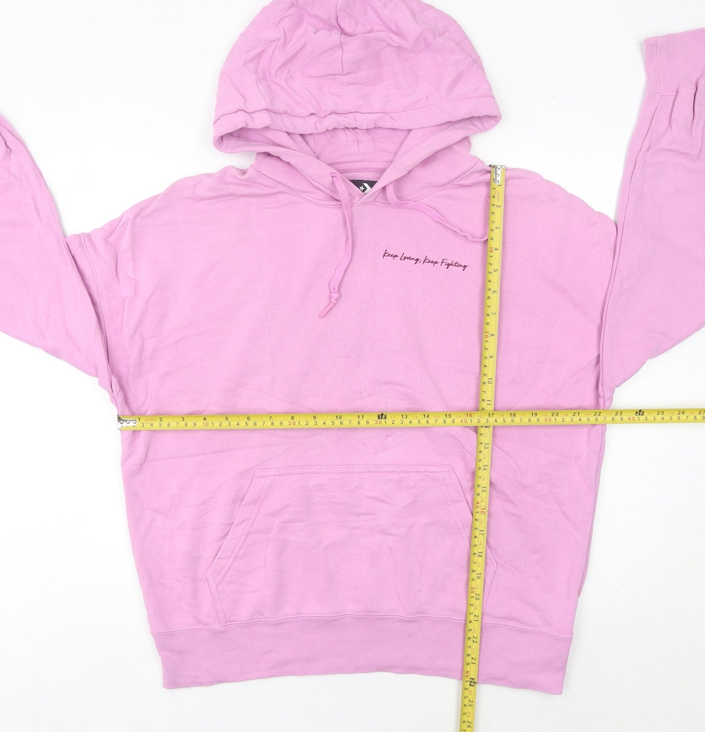 Converse Women’s Pink Hoodie Size 10 Pullover Cotton Logo Casual