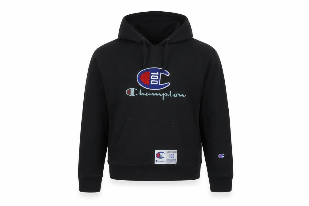 Womens UK 10 Regular Champion Black Pullover Hoodie