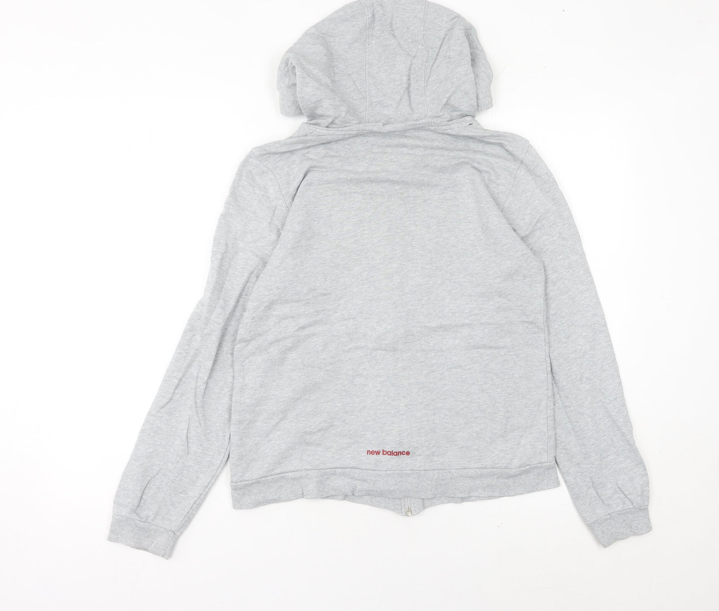New Balance Womens Grey Full Zip Hoodie Size 8 UK Cotton Blend