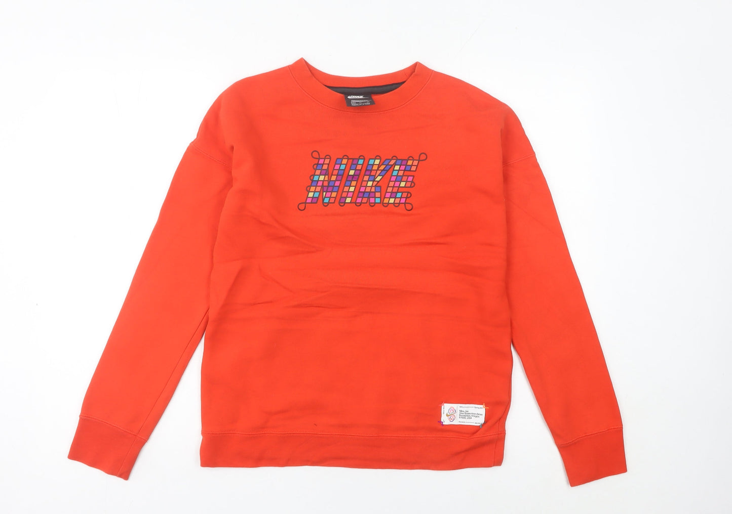 Nike Teens Red Pullover Sweatshirt Size 6 Logo Crew Neck