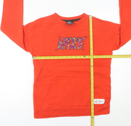 Nike Teens Red Pullover Sweatshirt Size 6 Logo Crew Neck