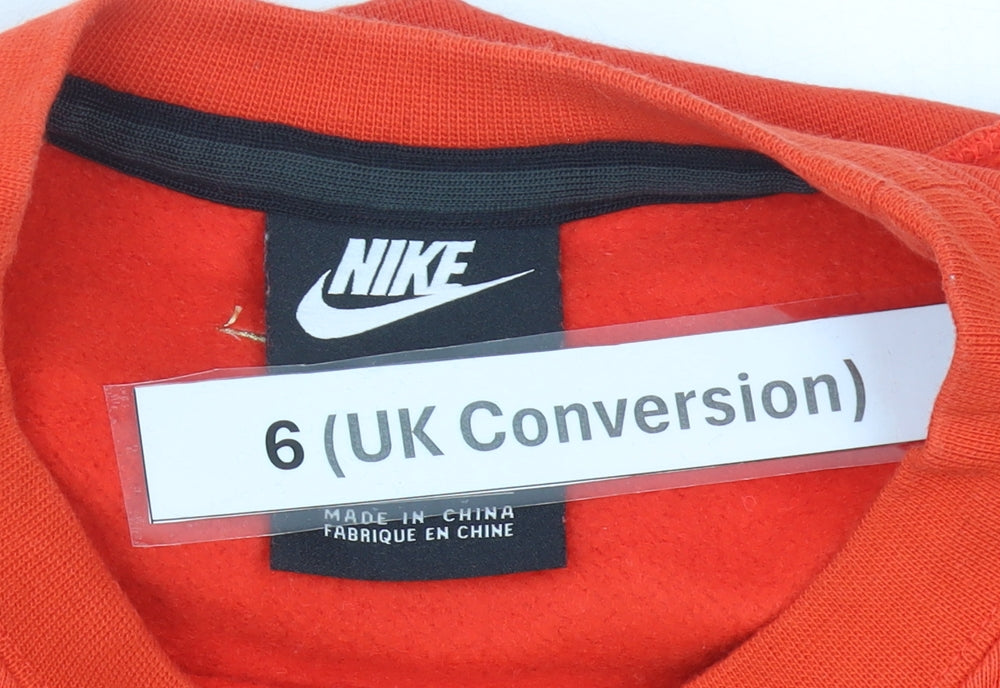 Nike Teens Red Pullover Sweatshirt Size 6 Logo Crew Neck