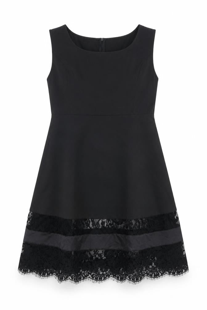 Nextmia Womens Black Lace Trim Sheath Dress Size 26 Plus