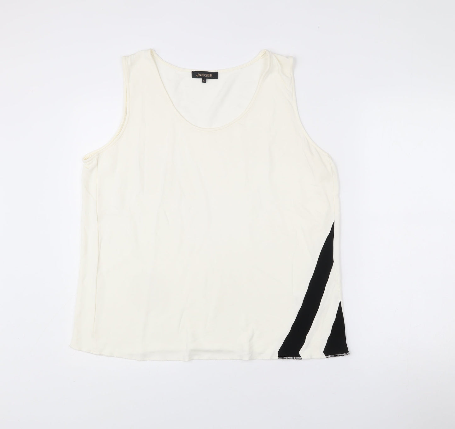 Jaeger Womens Ivory XL Sleeveless Tank Top Scoop Neck Viscose