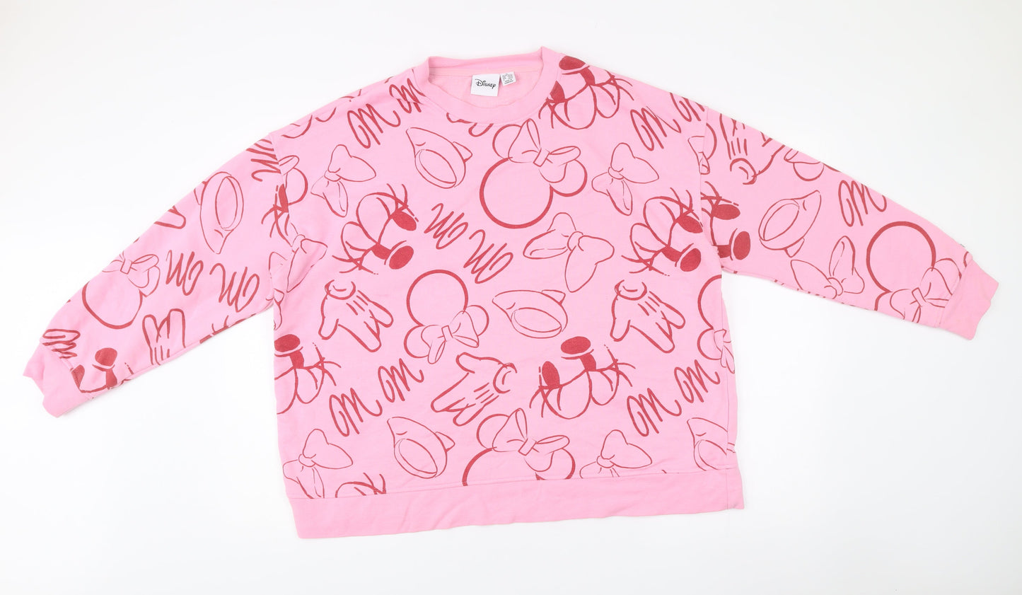 Disney Women’s Plus Size Pink Minnie Mouse Sweatshirt XL 18/20