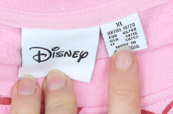 Disney Women’s Plus Size Pink Minnie Mouse Sweatshirt XL 18/20