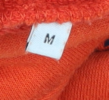 Jack & Jones Mens Orange Pullover Hoodie M Graphic Logo Cotton Blend