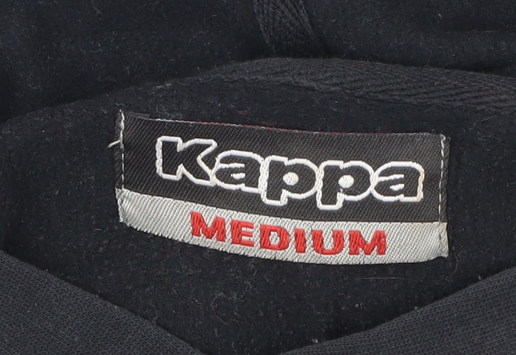 Kappa Men’s Black Pullover Hoodie Medium Logo Graphic Cotton Blend