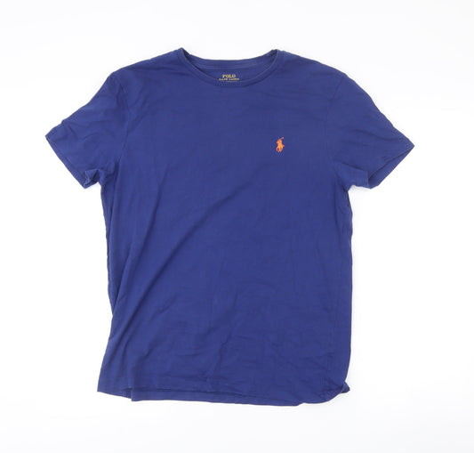 Ralph Lauren Men's Blue Slim Fit Cotton T-Shirt M Embroidered Logo