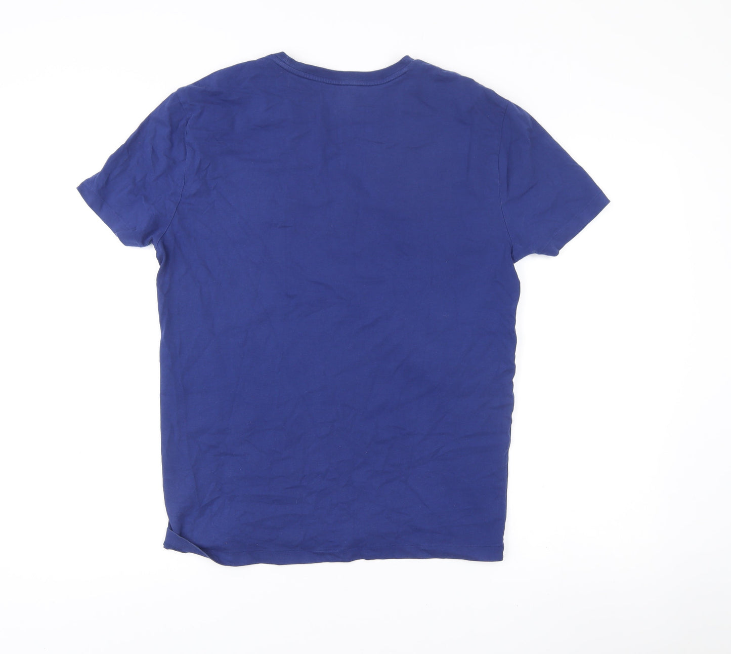 Ralph Lauren Men's Blue Slim Fit Cotton T-Shirt M Embroidered Logo