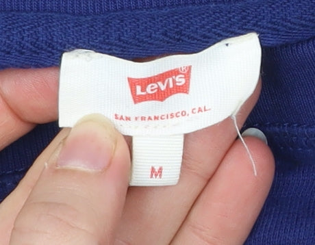 Levi's Mens Blue Sweatshirt Medium Crew Neck Logo Pullover