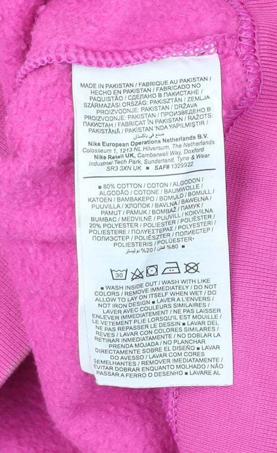 Nike Womens Pink Small Relaxed Fit Crew Neck Pullover Sweatshirt