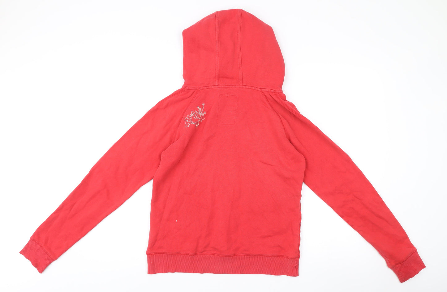 Animal Womens Red Cotton Blend Hoodie Size 10 Embroidered