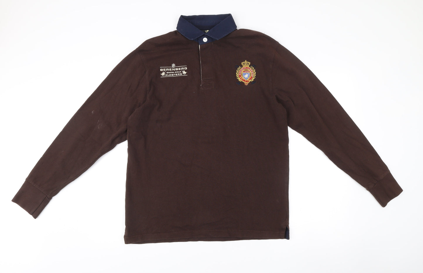 Hackett London Men’s Brown Collared Polo Jumper Size M Cotton