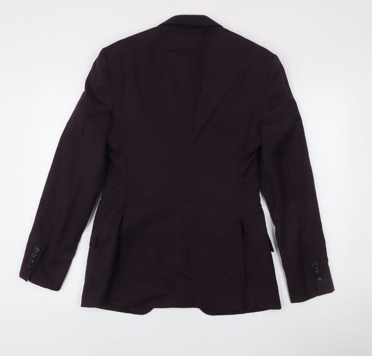 Reiss Men’s Purple Wool Slim Fit Blazer Jacket 40 Chest