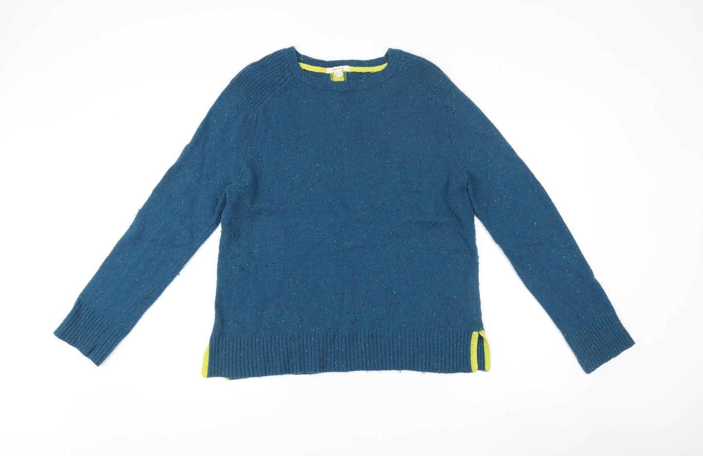 White Stuff Womens Blue Wool Alpaca Blend Jumper UK 14 Crew Neck