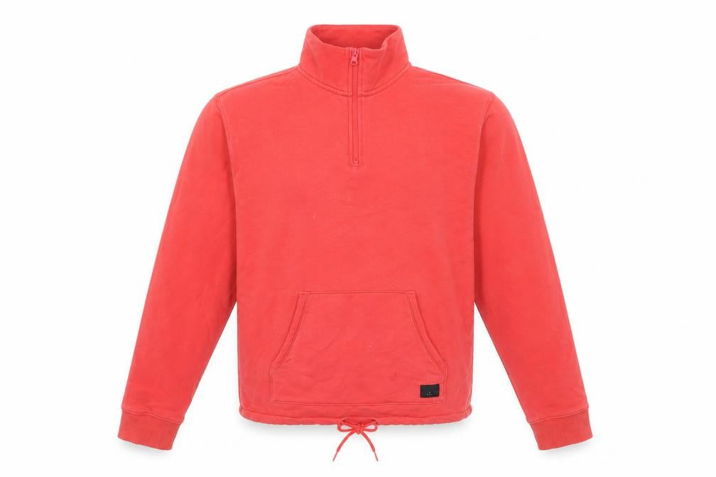 Mens UK S Regular VANS Red 1/4 Zip Sweatshirt