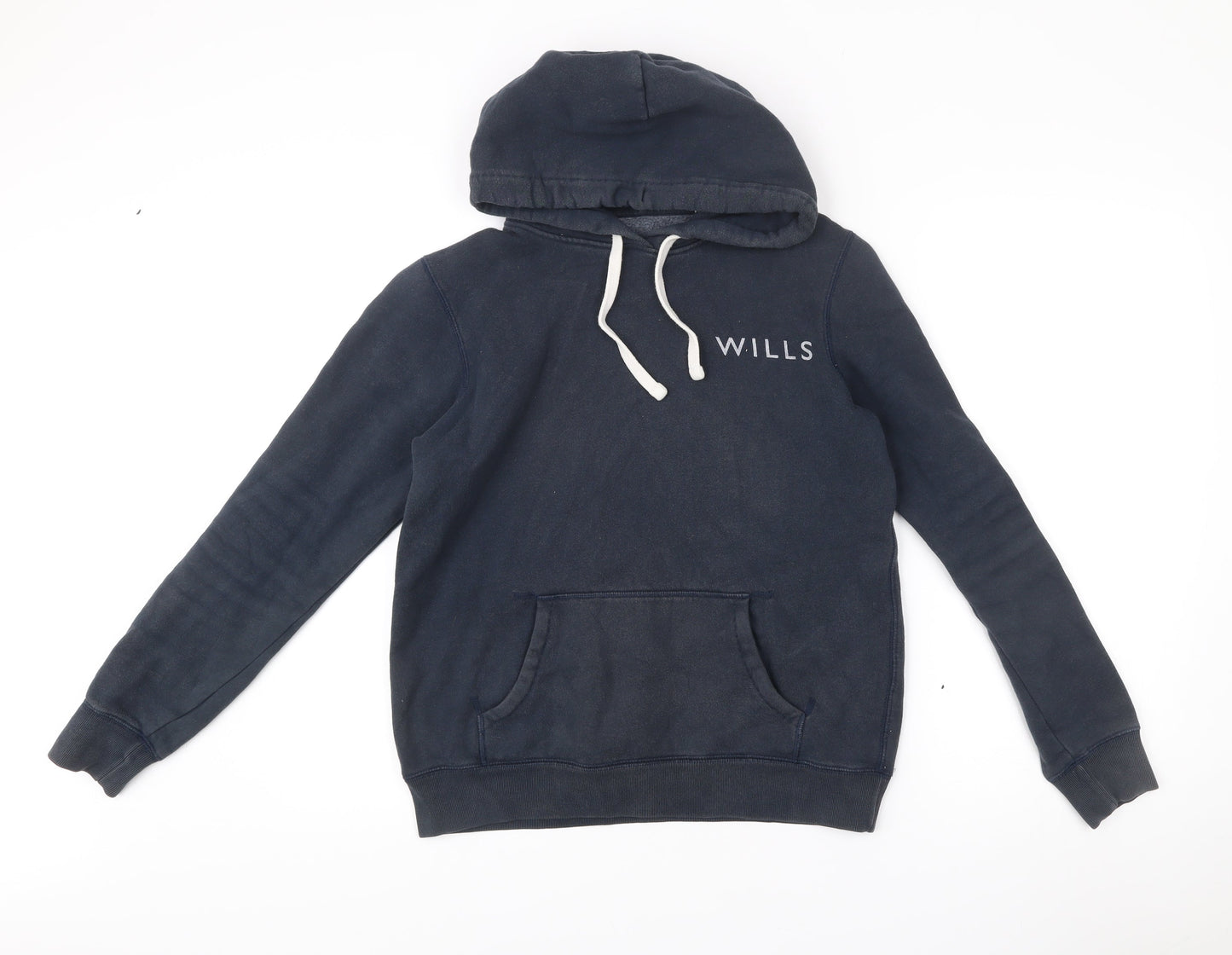 Jack Wills Womens Navy Blue Hoodie UK 10 Pullover Cotton Blend Logo