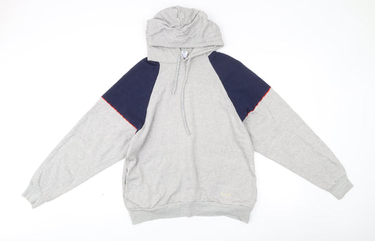 Rodeo Men's Grey Blue Hoodie L Pullover Logo Vintage Casual