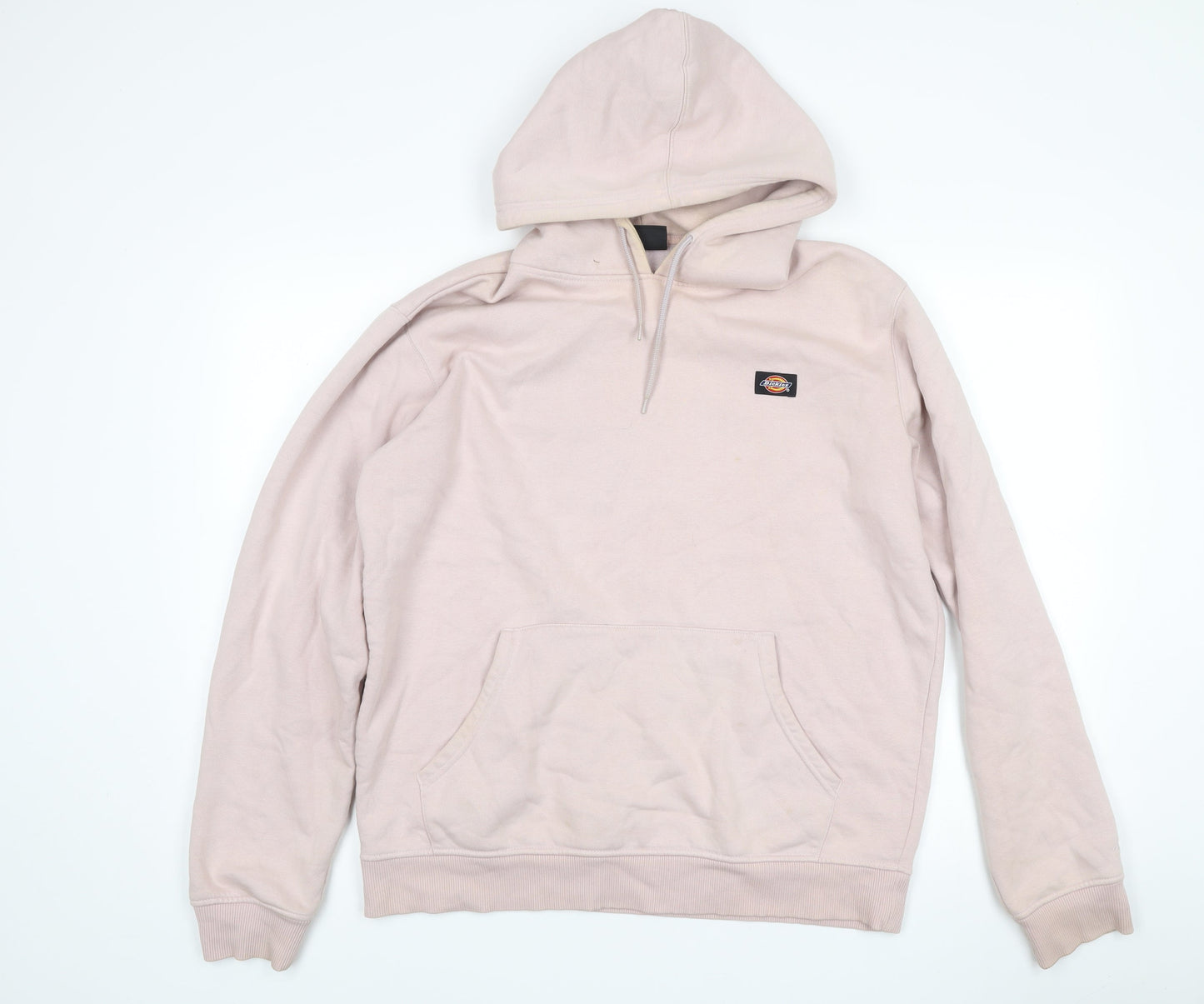 Dickies Men’s Beige Pullover Hoodie Size L Cotton Blend Logo
