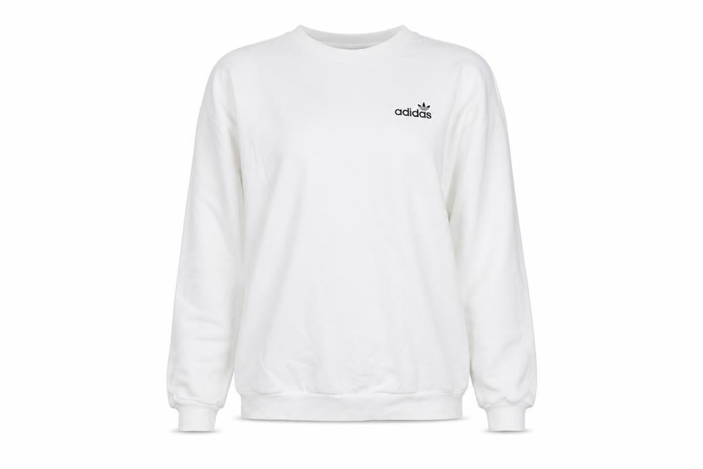 Womens UK XS Regular adidas White Pullover Sweatshirt