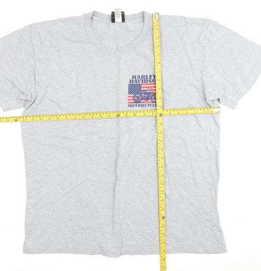 Harley-Davidson Men’s Grey XL Graphic Biker T-Shirt USA Made
