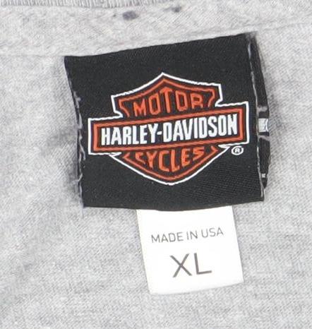 Harley-Davidson Men’s Grey XL Graphic Biker T-Shirt USA Made