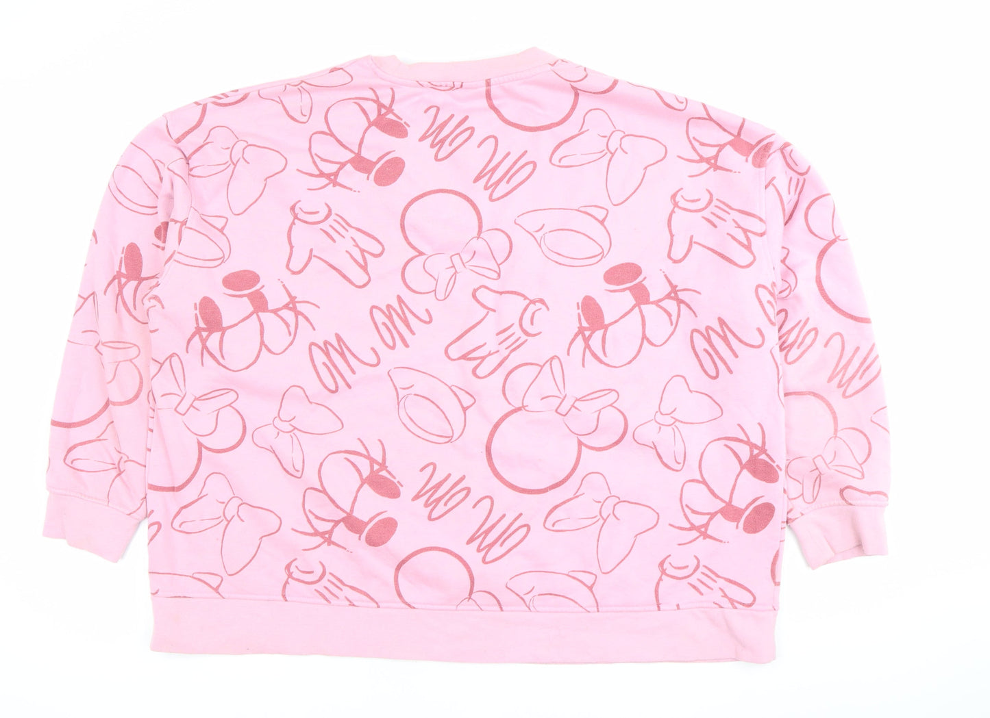Disney Womens Pink Minnie Mouse Sweatshirt 2XL Pullover Cotton Blend