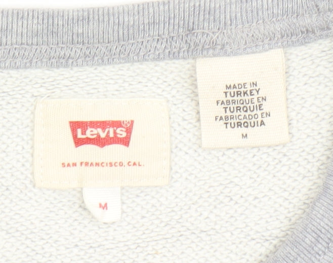 Levi's Mens Grey Medium Crew Neck Logo Sweatshirt Pullover