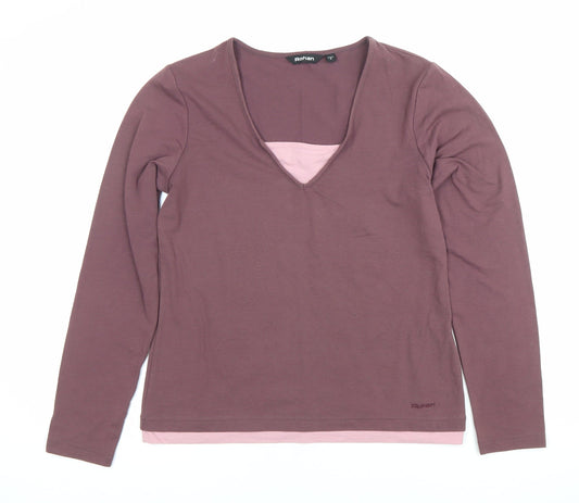 Rohan Womens Purple Long Sleeve V-Neck T-Shirt Top Size S