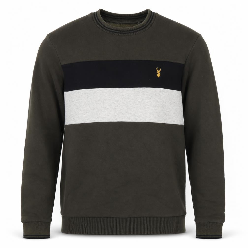 Next Men’s Green Striped Sweatshirt Small Crew Neck Pullover