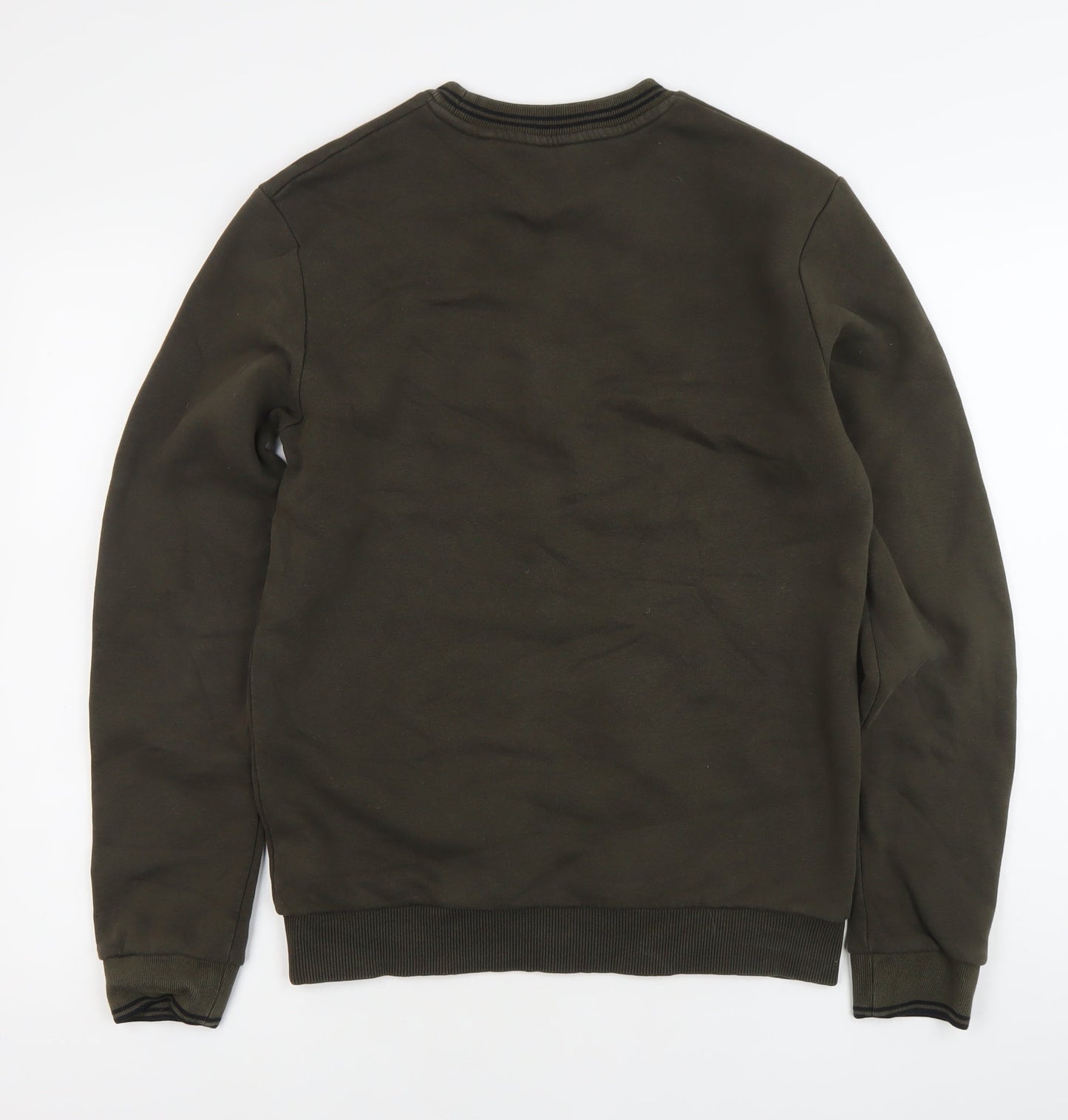 Next Men’s Green Striped Sweatshirt Small Crew Neck Pullover