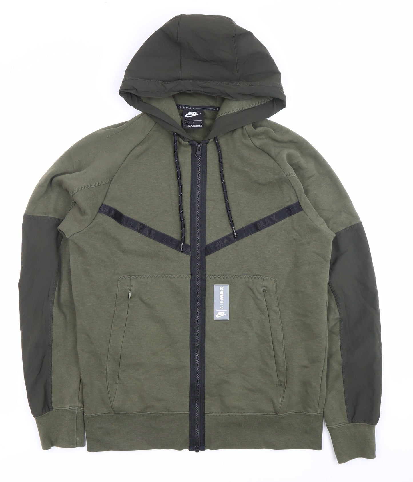 Nike Air Max Men’s Green Full Zip Hoodie Size M Sportswear