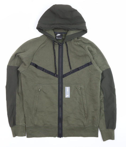 Nike Air Max Men’s Green Full Zip Hoodie Size M Sportswear