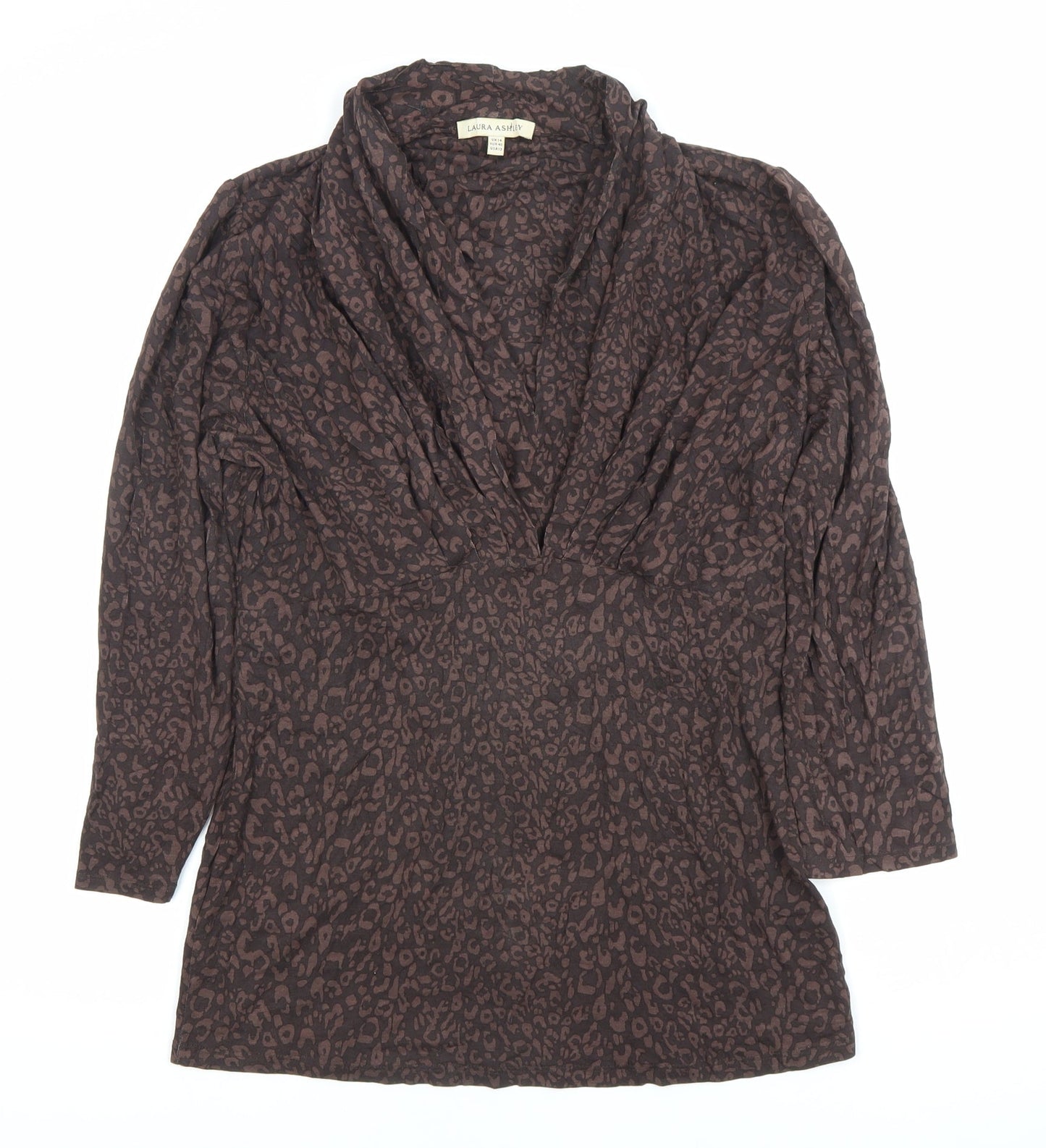Laura Ashley Women’s Brown Animal Print Tunic Top UK 14