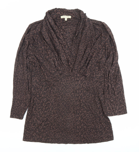 Laura Ashley Women’s Brown Animal Print Tunic Top UK 14