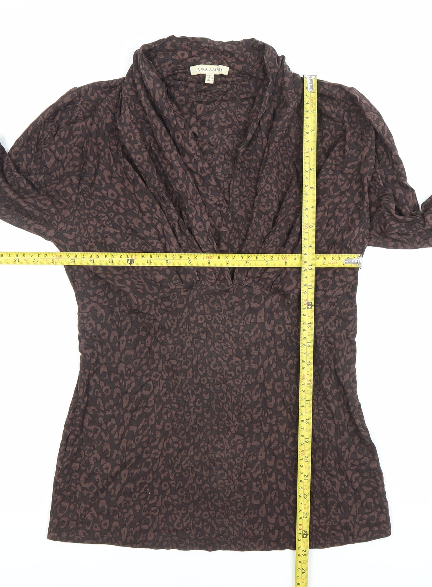 Laura Ashley Women’s Brown Animal Print Tunic Top UK 14
