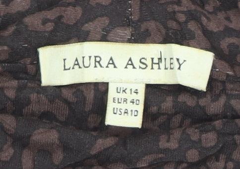 Laura Ashley Women’s Brown Animal Print Tunic Top UK 14