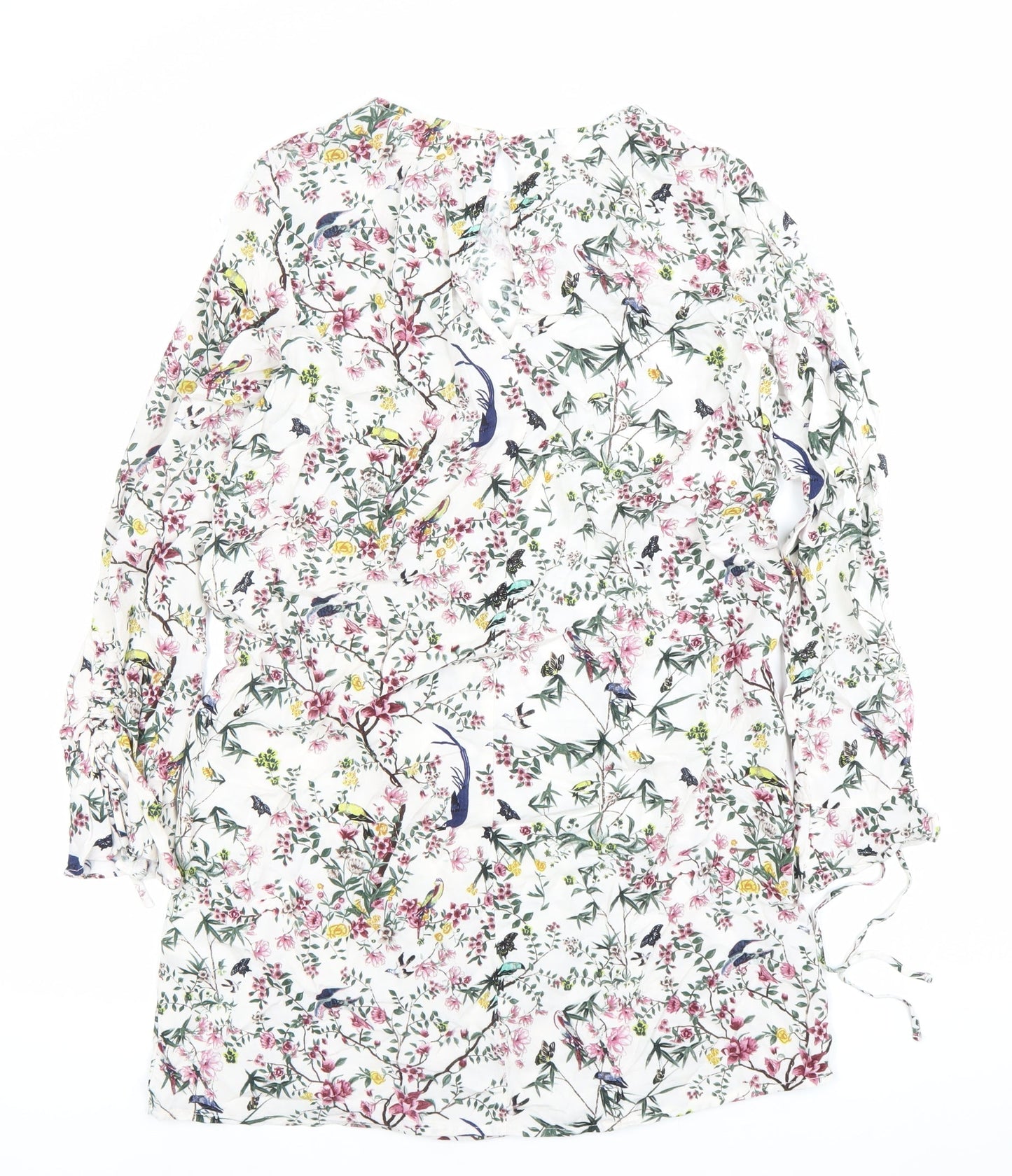 H&M Women’s Multicoloured Floral Shift Dress Size 6 Long Sleeve