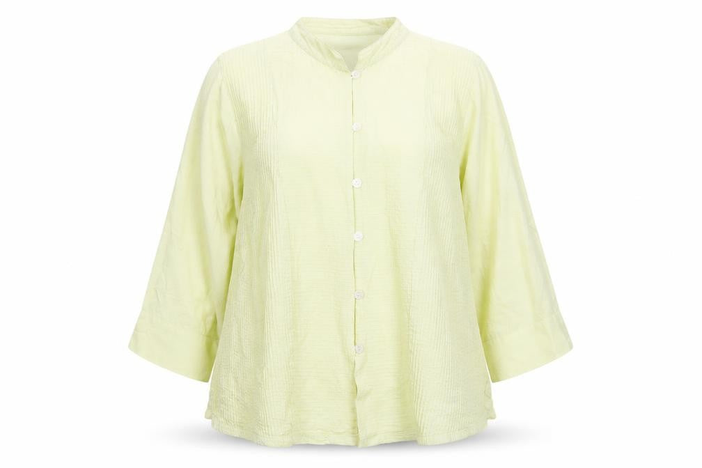 British India Womens Yellow Cotton Button-Up Shirt Size 12