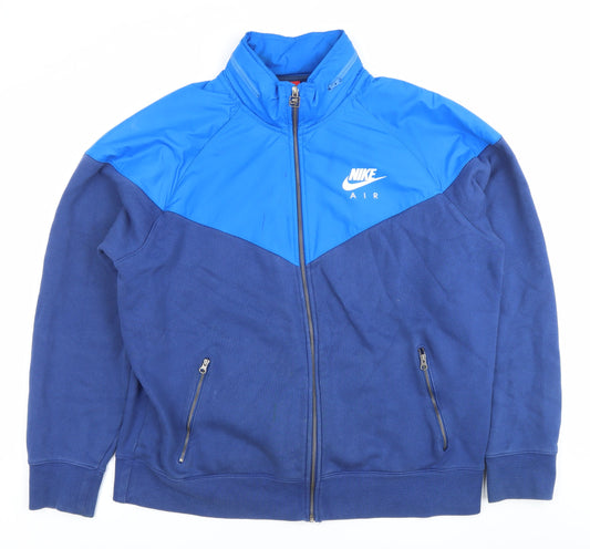 Nike Air Men's Blue Full Zip Jacket XL Cotton Blend Casual