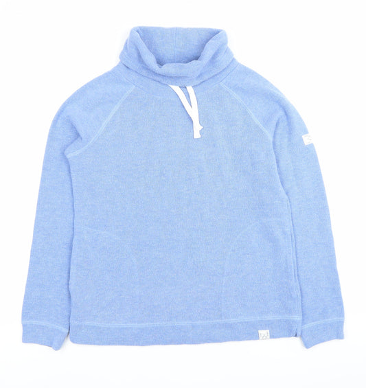 Joules Womens Blue Roll Neck Pullover Sweatshirt UK 10 Cotton Blend