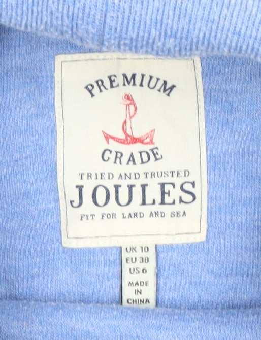 Joules Womens Blue Roll Neck Pullover Sweatshirt UK 10 Cotton Blend