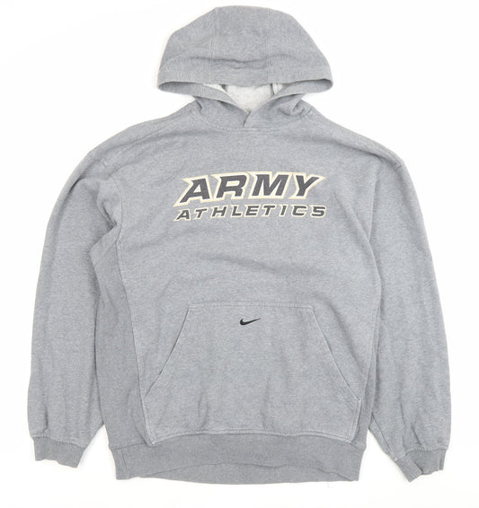 Nike Mens Grey Army Athletics Pullover Hoodie Size M Regular Fit