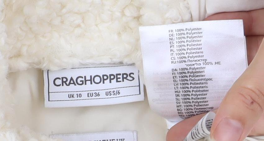 Craghoppers Women’s Ivory Fleece Jacket Size 10 Full Zip Pockets