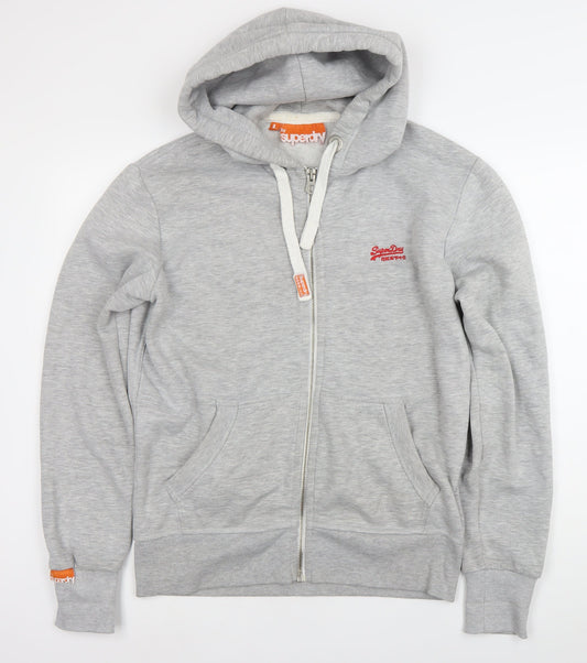 Superdry Men’s Grey Full Zip Hoodie Size L Regular Fit